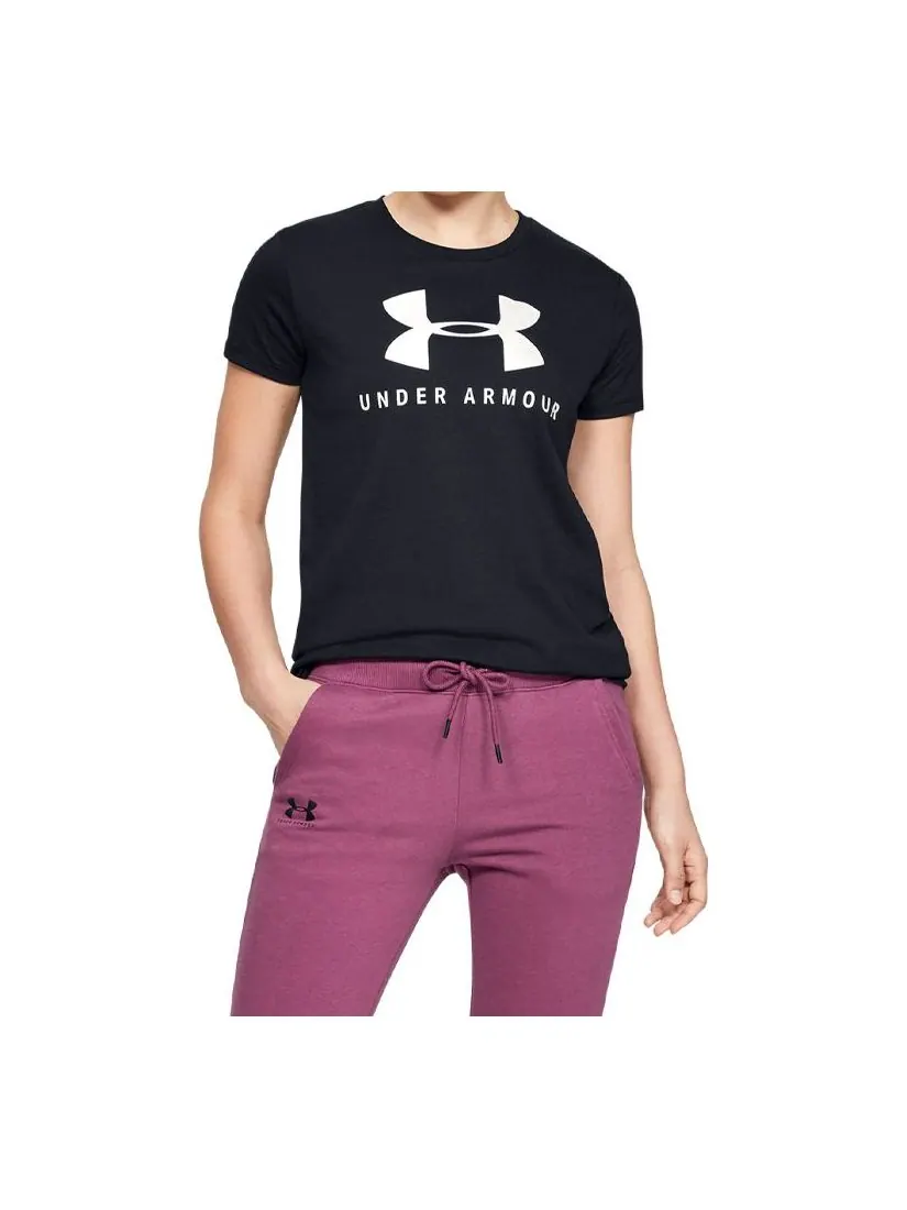 Футболка (WMNS) Under Armour Sportstyle Classic Round-neck Black — изображение 1 из 3, черный