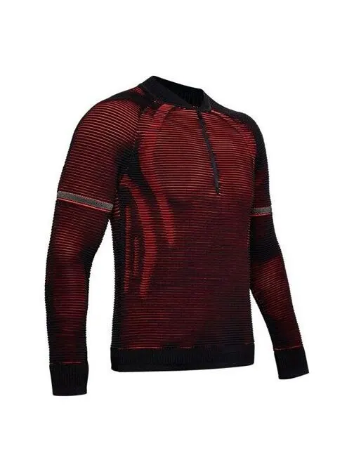 Футболка Men's Under Armour IntelliKnit 2.0 Stripe Running Long Sleeves Black — изображение 1 из 4, черный