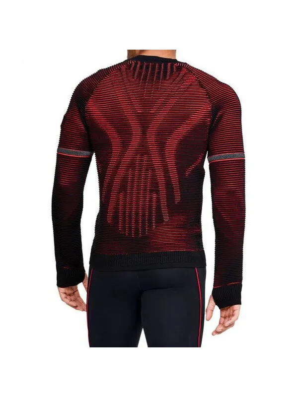 Футболка Men's Under Armour IntelliKnit 2.0 Stripe Running Long Sleeves Black — изображение 4 из 4, черный