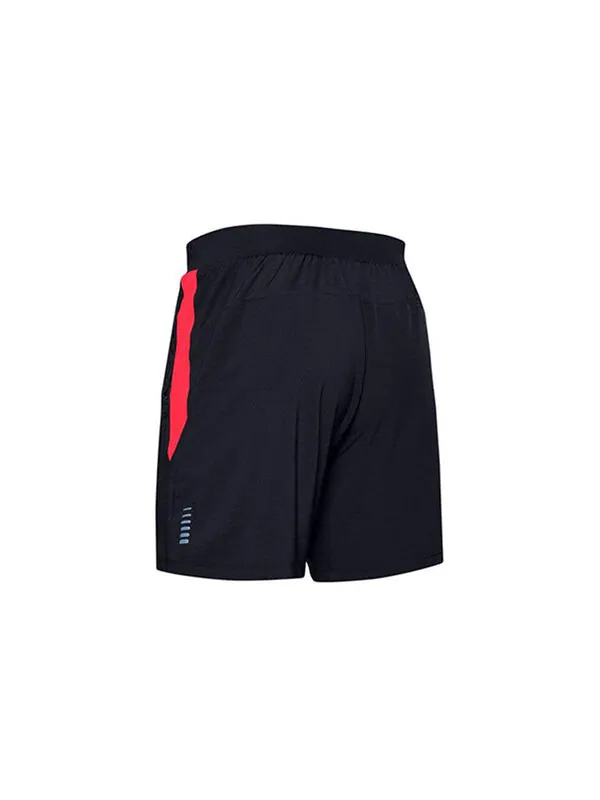 Шорты qualifier speedpocket branded 7'' shorts 'black' Under Armour — изображение 2 из 4, черный/красный