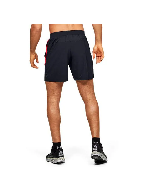 Шорты qualifier speedpocket branded 7'' shorts 'black' Under Armour — изображение 4 из 4, черный/красный