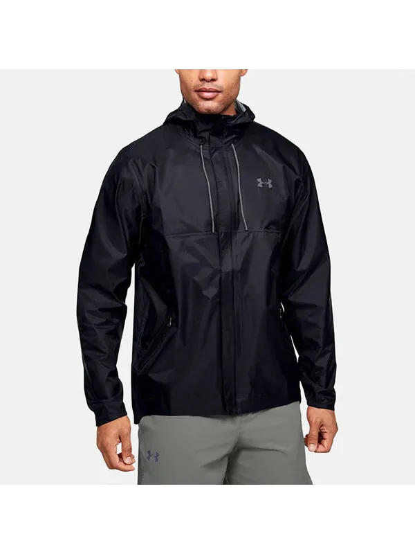 Куртка men's cloudburst shell training sports jacket black Under Armour — изображение 3 из 4, черный