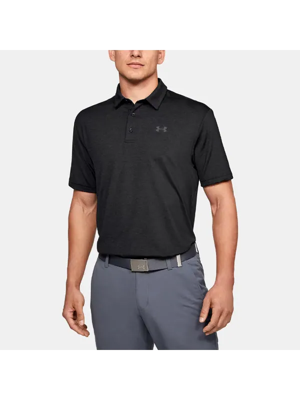 Футболка men's playoff golf sports thin and light breathable loose short sleeve polo shirt black Under Armour, черный