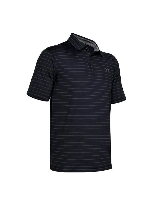 Рубашка поло playoff core stripe polo shirt 'black' Under Armour — изображение 1 из 4, черный