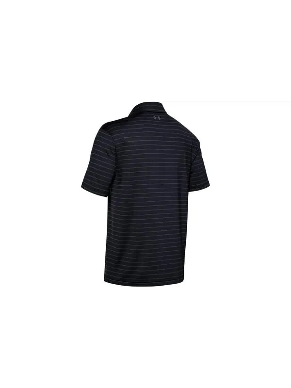 Рубашка поло playoff core stripe polo shirt 'black' Under Armour — изображение 2 из 4, черный
