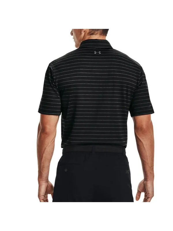 Рубашка поло playoff core stripe polo shirt 'black' Under Armour — изображение 4 из 4, черный