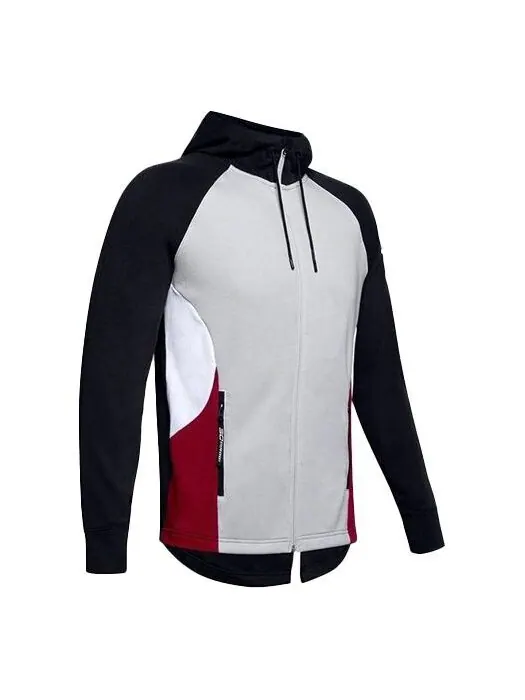 Куртка sc30 warm up hoodie jacket 'black grey red' Under Armour — изображение 1 из 4, черный/красный/серый