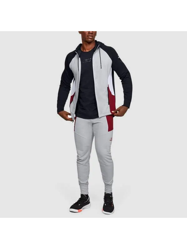 Куртка sc30 warm up hoodie jacket 'black grey red' Under Armour — изображение 3 из 4, черный/красный/серый