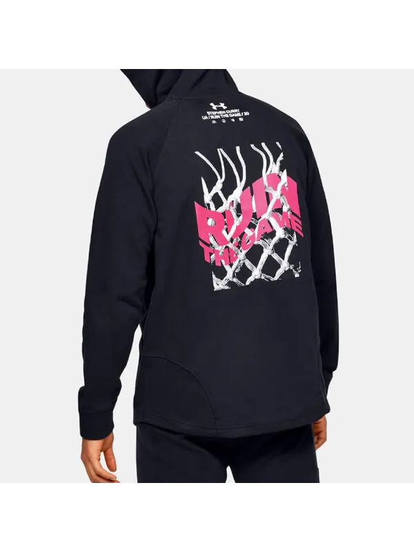 Толстовка sc30 ruin the game hoodie 'black' Under Armour — изображение 4 из 4, черный/белый/розовый