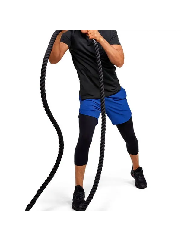 Футболка men's rush seamless fitted casual sports round neck breathable short sleeve black Under Armour — изображение 3 из 4