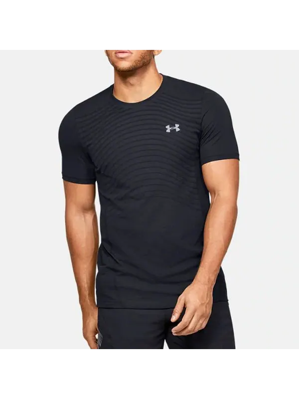 Футболка men's seamless wave short sleeve black Under Armour — изображение 4 из 4, черный