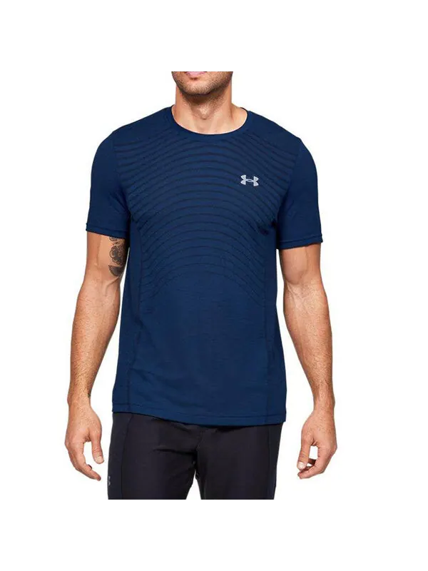 Футболка men's seamless wave short sleeve blue Under Armour — изображение 3 из 4, синий