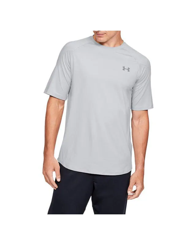 Футболка men's recover pattern training short sleeve light grey Under Armour — изображение 3 из 4, серый