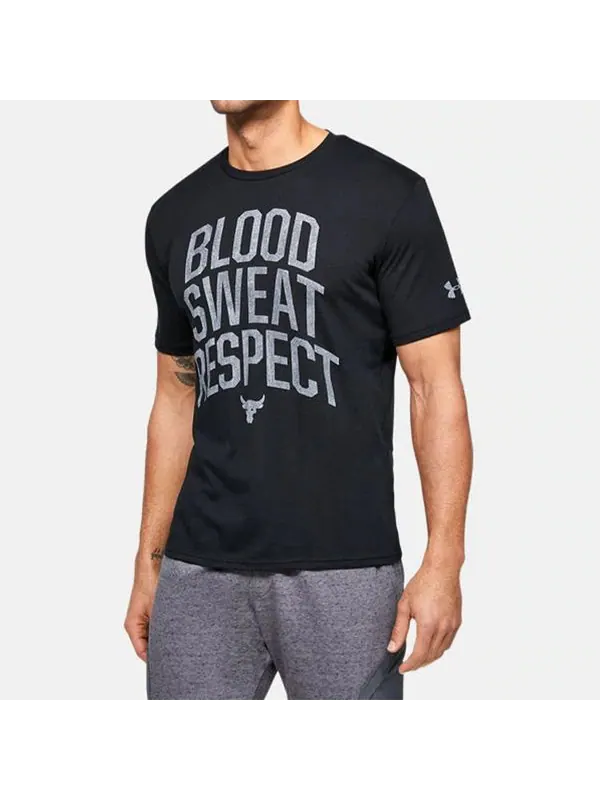 Футболка men's project rock bsr short sleeve black Under Armour — изображение 3 из 4, черный