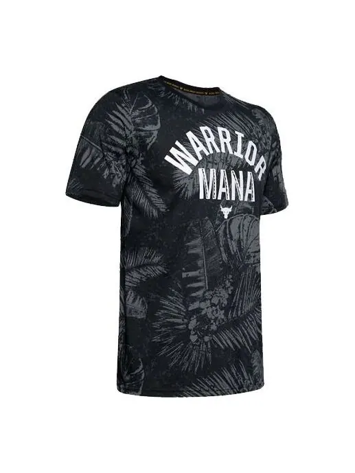 Футболка men's project rock aloha camo alphabet pattern printing sports short sleeve black Under Armour — изображение 1 из 4