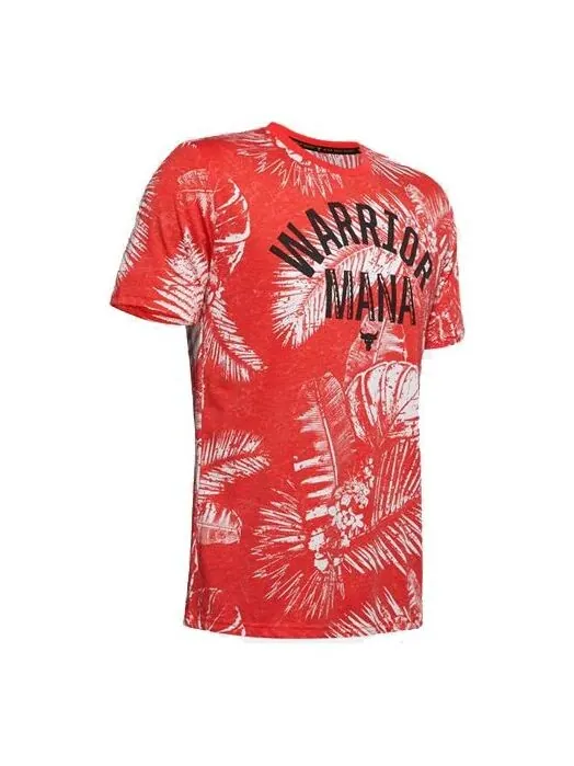 Футболка men's project rock aloha camo short sleeve red Under Armour — изображение 1 из 4, красный