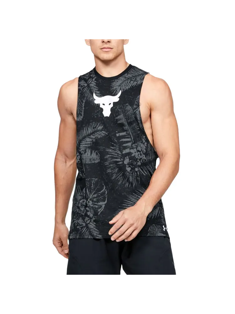 Спортивный топ Under Armour Project Rock Aloha Camo Tank Top 'Black Grey' 1351590-001 — изображение 3 из 6, черный серый