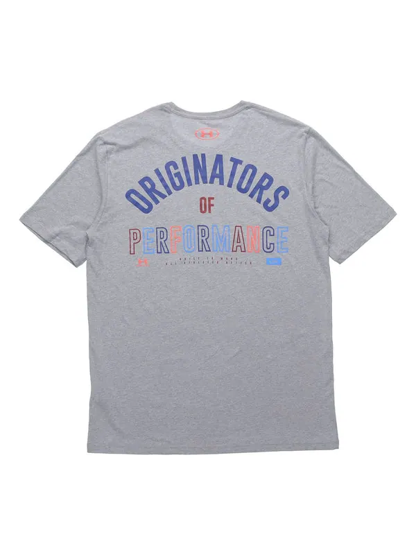 Футболка originators of performance back tee Under Armour — изображение 1 из 4, светлый серый