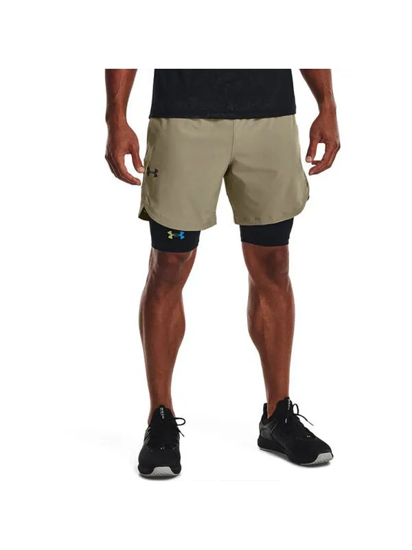 Шорты stretch woven sports shorts 'grey green' Under Armour — изображение 3 из 4, серый/зеленый