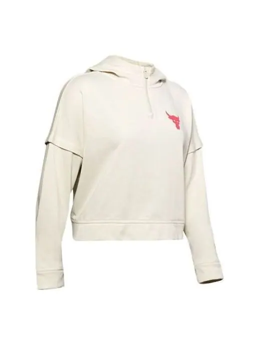 Толстовка x project rock terry hoodie 'white pink' Under Armour — изображение 1 из 4, белый/розовый
