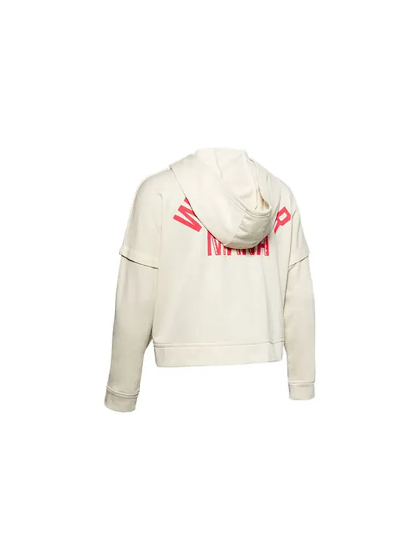 Толстовка x project rock terry hoodie 'white pink' Under Armour — изображение 2 из 4, белый/розовый