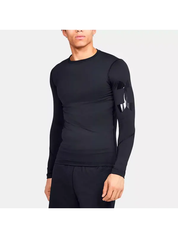 Футболка men's ua heatgear armour long sleeves sports long sleeves black Under Armour — изображение 3 из 4, черный