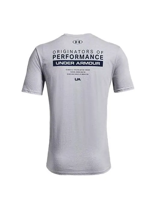 Футболка men's bar originators of performance short sleeve grey Under Armour — изображение 1 из 4, серый