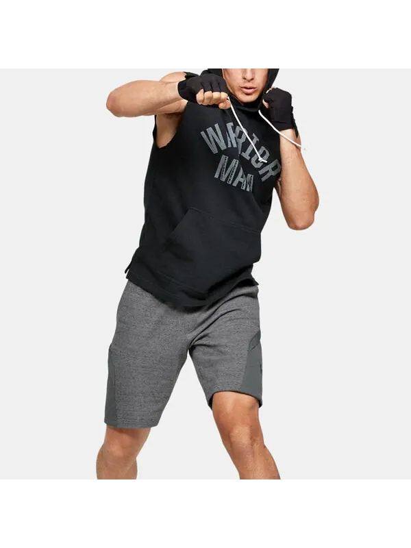 Футболка men's project rock training sports hooded sleeveless black Under Armour — изображение 3 из 4, черный