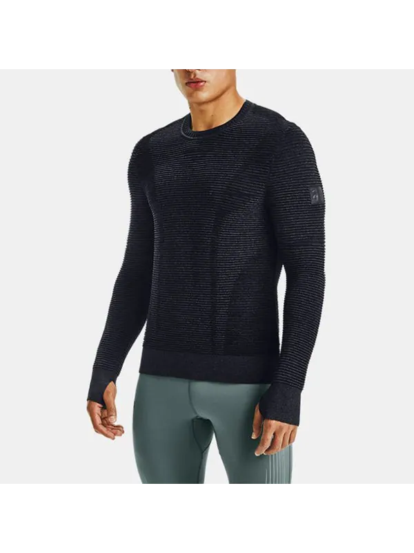 Свитер intelliknit phantom 2.0 crew sweater 'black' Under Armour — изображение 3 из 4, черный