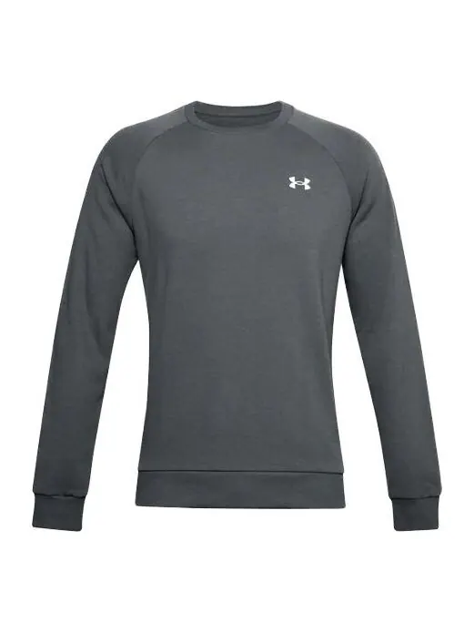 Толстовка men's rival cotton training sports round neck gray Under Armour — изображение 1 из 2, серый