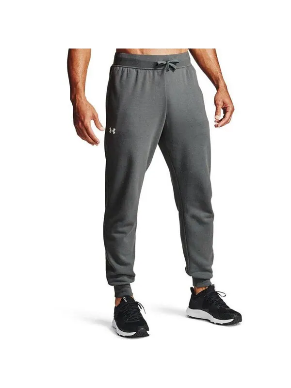 Брюки rival cotton joggers 'pitch grey' Under Armour — изображение 3 из 4, серый