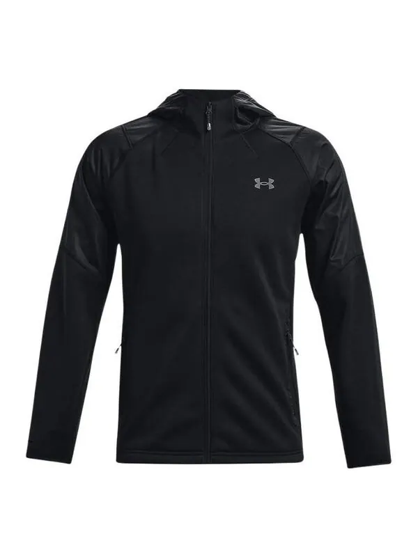 Куртка coldgear swacket hoodie jacket 'black' Under Armour — изображение 1 из 4, черный/серый