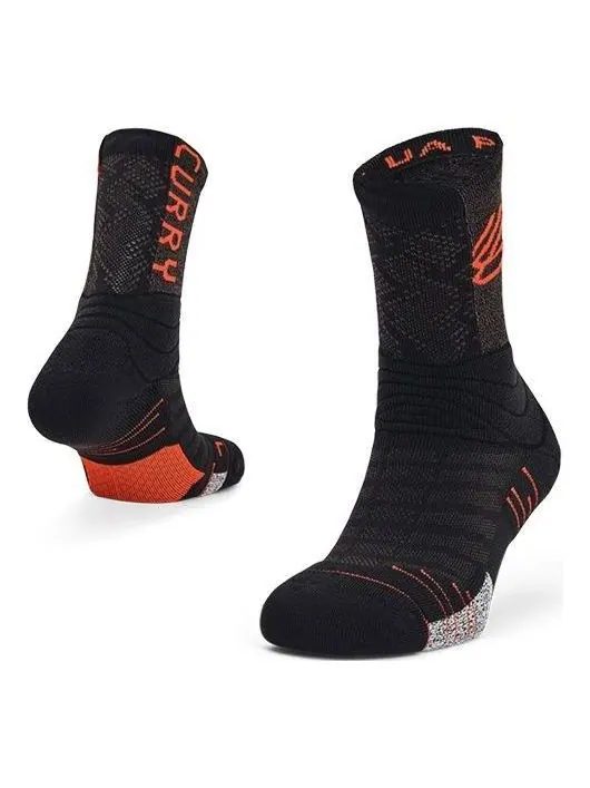 Носки Under Armour Curry Playmaker Crew Socks 'Black Orange' — изображение 1 из 1, черный