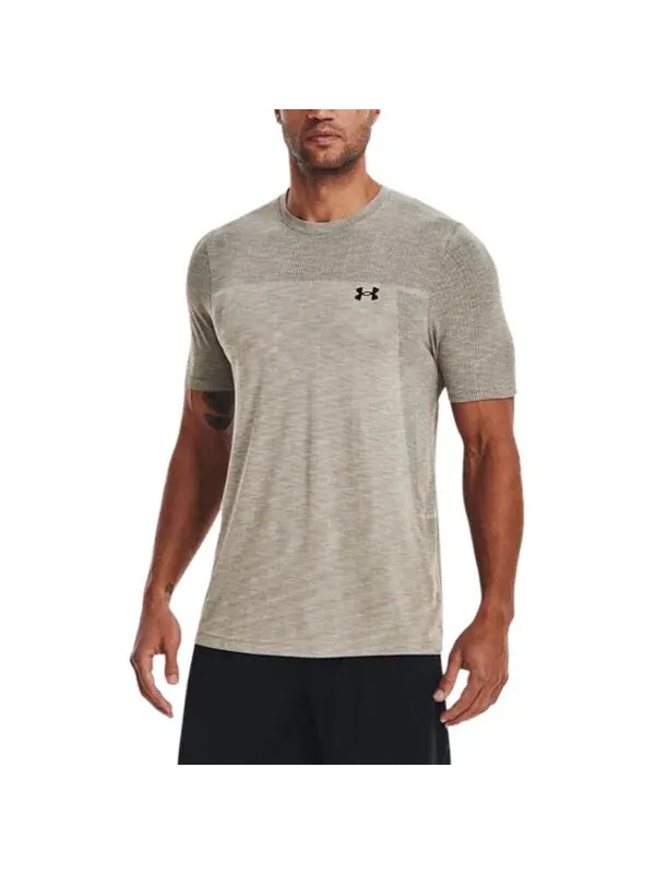 Футболка seamless t-shirt 'summit white' Under Armour — изображение 4 из 4, белый/черный