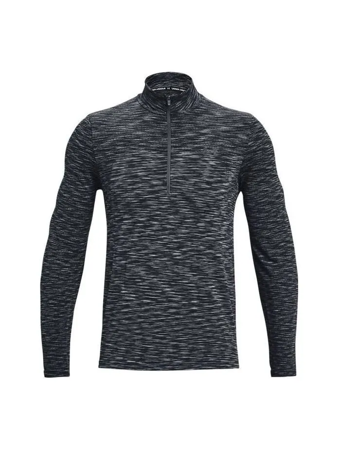 Спортивный топ Under Armour Seamless 1/2 Zip Top 'Grey Black' 1359875-012 — изображение 1 из 5, серый черный