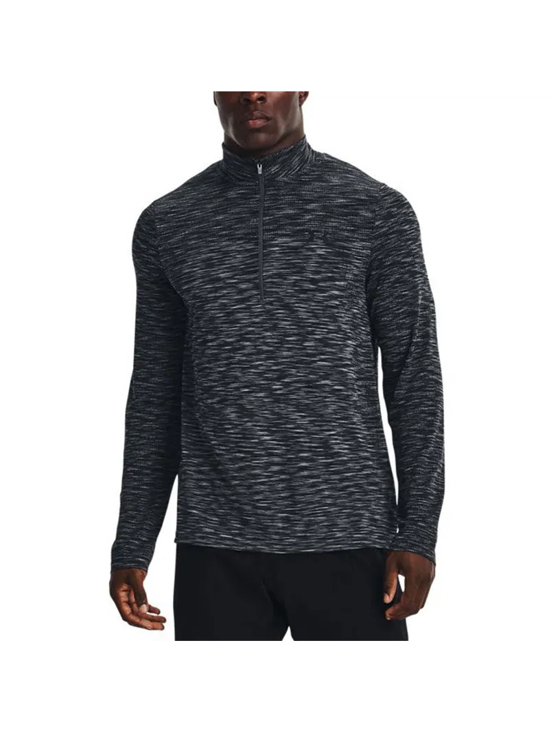 Спортивный топ Under Armour Seamless 1/2 Zip Top 'Grey Black' 1359875-012 — изображение 3 из 5, серый черный