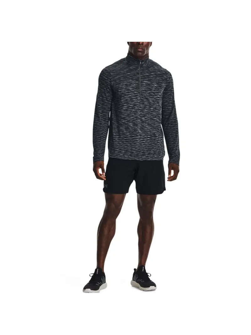 Спортивный топ Under Armour Seamless 1/2 Zip Top 'Grey Black' 1359875-012 — изображение 5 из 5, серый черный