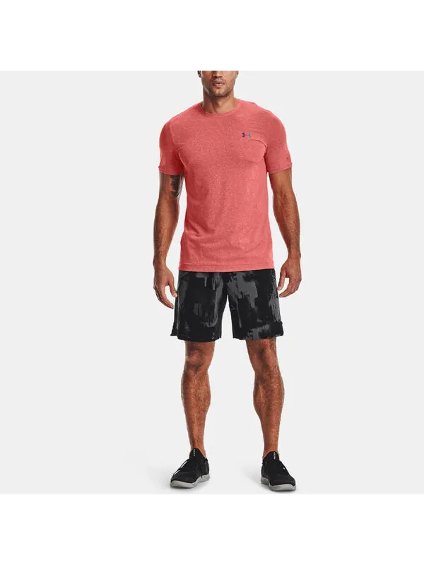 Футболка men's rush seamless training sports round neck short sleeve red Under Armour — изображение 3 из 4, красный