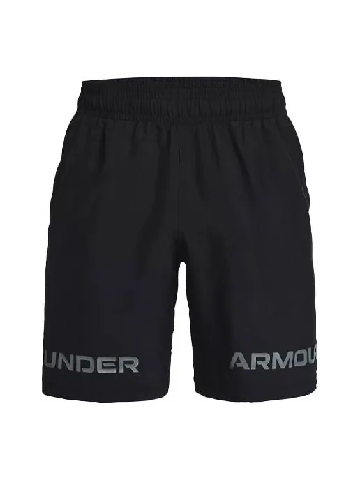 Шорты woven graphic wordmark shorts 'black' Under Armour — изображение 1 из 2, черный