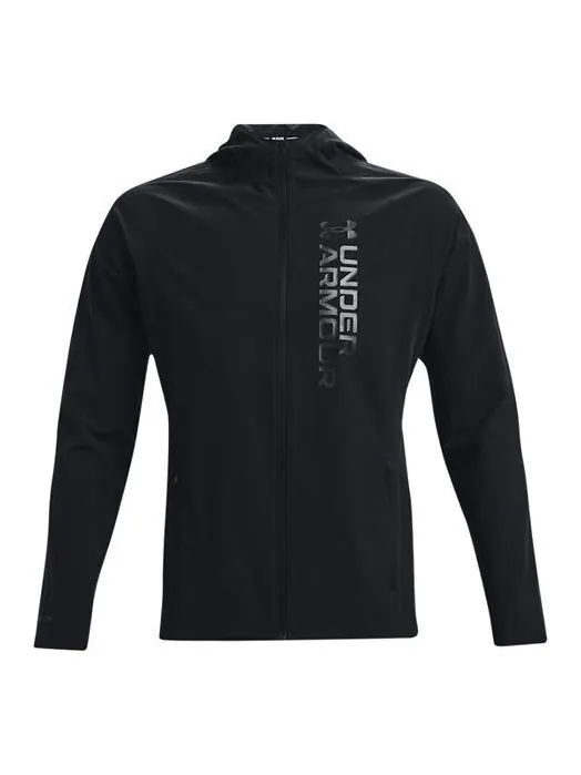 Куртка men's out the storm waterproof light woven running sports hooded jacket black Under Armour — изображение 1 из 4