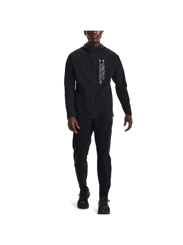 Куртка men's out the storm waterproof light woven running sports hooded jacket black Under Armour — изображение 3 из 4