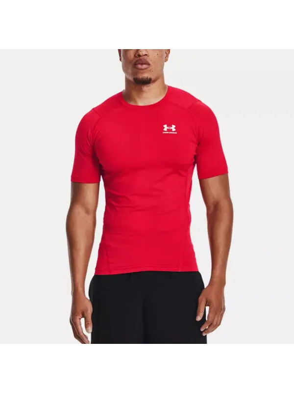 Футболка heatgear training t-shirt 'red' Under Armour — изображение 3 из 4, красный/белый