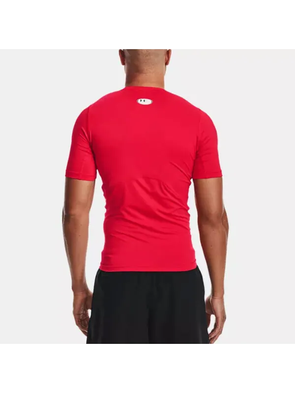 Футболка heatgear training t-shirt 'red' Under Armour — изображение 4 из 4, красный/белый