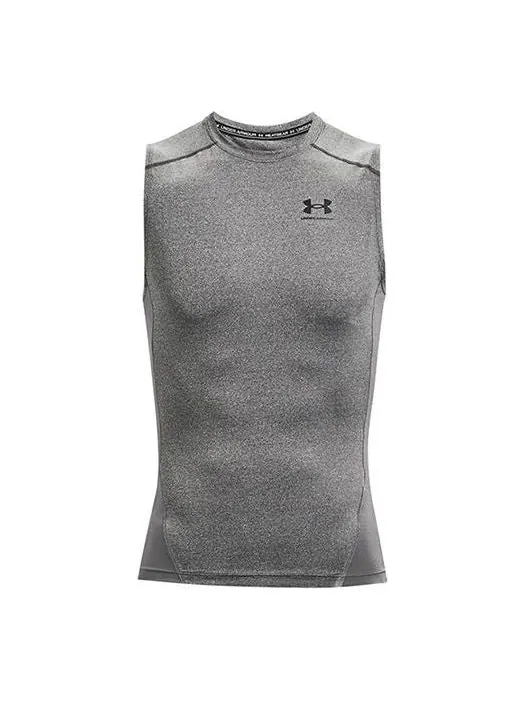 Топ Under Armour HeatGear Sleeveless Shirt 'Carbon Heather Black' — изображение 1 из 5, серый