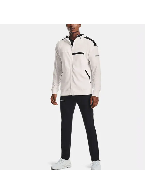 Куртка men's rival terry amp casual sports zipper hooded jacket white Under Armour — изображение 3 из 4, белый