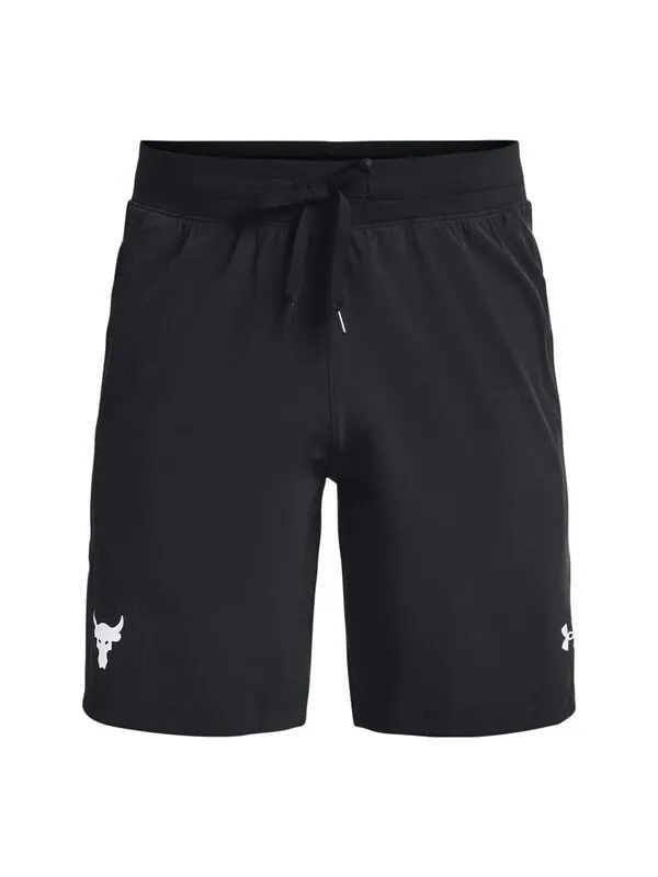 Шорты project rock snap training shorts asia sizing 'black white' Under Armour — изображение 1 из 4, черный/белый