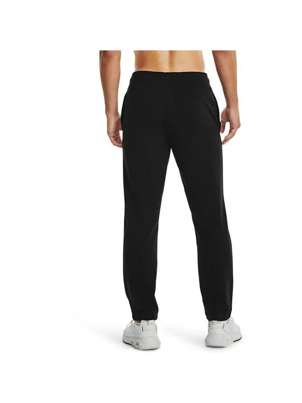 Брюки rival terry logo fleece sweatpants 'black' Under Armour — изображение 4 из 4, черный/белый