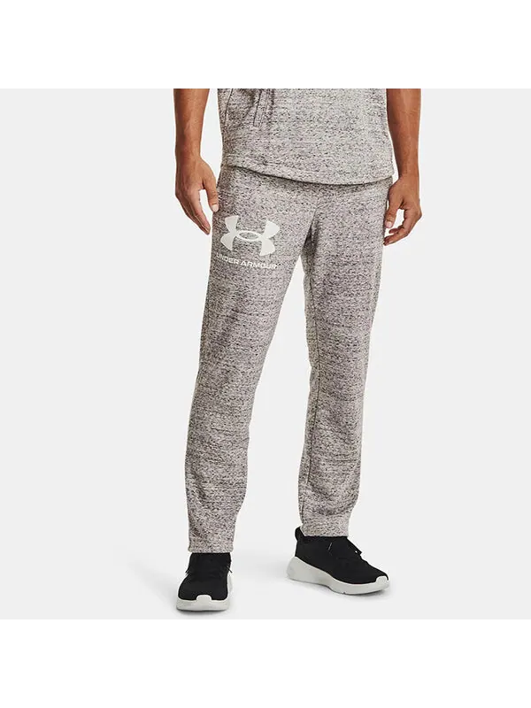 Брюки rival terry logo fleece sweatpants 'grey' Under Armour — изображение 4 из 4, серый