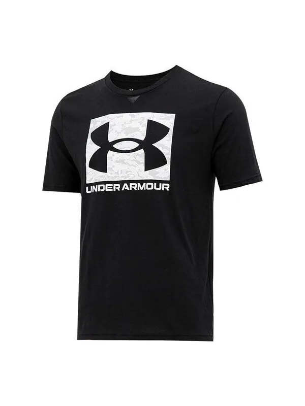 Футболка abc camo boxed logo short sleeve t-shirt 'black white' Under Armour — изображение 1 из 1, черный/белый