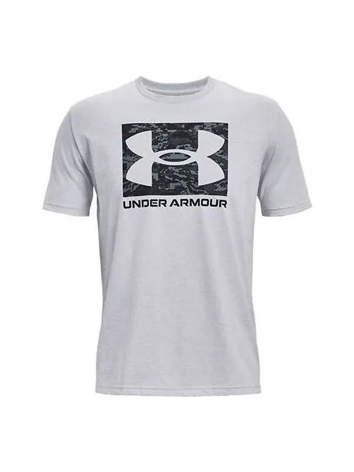 Футболка abc camo boxed logo short sleeve t-shirt 'light grey' Under Armour — изображение 1 из 4, светлый серый